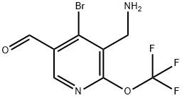 3-(Aminomethyl)-4-bromo-2-(trifluoromethoxy)pyridine-5-carboxaldehyde Structure