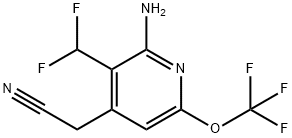 2-Amino-3-(difluoromethyl)-6-(trifluoromethoxy)pyridine-4-acetonitrile Structure