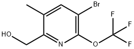 3-Bromo-5-methyl-2-(trifluoromethoxy)pyridine-6-methanol Structure