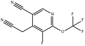 5-Cyano-3-fluoro-2-(trifluoromethoxy)pyridine-4-acetonitrile Structure