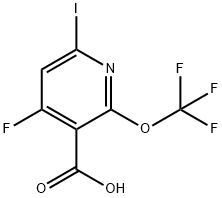 4-Fluoro-6-iodo-2-(trifluoromethoxy)pyridine-3-carboxylic acid Structure