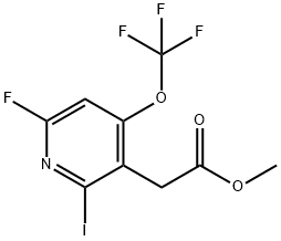 Methyl 6-fluoro-2-iodo-4-(trifluoromethoxy)pyridine-3-acetate Structure