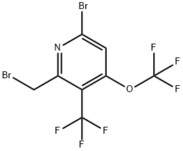 6-Bromo-2-(bromomethyl)-4-(trifluoromethoxy)-3-(trifluoromethyl)pyridine Structure