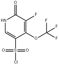 3-Fluoro-2-hydroxy-4-(trifluoromethoxy)pyridine-5-sulfonyl chloride Structure