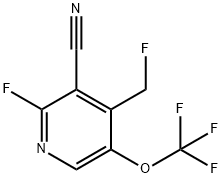 3-Cyano-2-fluoro-4-(fluoromethyl)-5-(trifluoromethoxy)pyridine 구조식 이미지