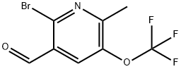 2-Bromo-6-methyl-5-(trifluoromethoxy)pyridine-3-carboxaldehyde Structure