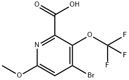 4-Bromo-6-methoxy-3-(trifluoromethoxy)pyridine-2-carboxylic acid Structure