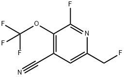 4-Cyano-2-fluoro-6-(fluoromethyl)-3-(trifluoromethoxy)pyridine Structure