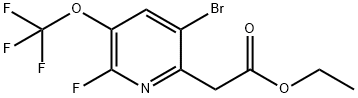 Ethyl 5-bromo-2-fluoro-3-(trifluoromethoxy)pyridine-6-acetate Structure