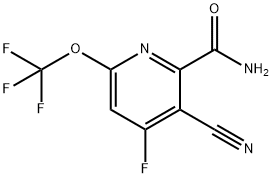 3-Cyano-4-fluoro-6-(trifluoromethoxy)pyridine-2-carboxamide Structure