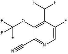 2-Cyano-4-(difluoromethyl)-5-fluoro-3-(trifluoromethoxy)pyridine Structure