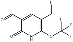 3-(Fluoromethyl)-6-hydroxy-2-(trifluoromethoxy)pyridine-5-carboxaldehyde Structure