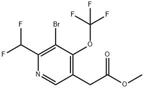 Methyl 3-bromo-2-(difluoromethyl)-4-(trifluoromethoxy)pyridine-5-acetate Structure