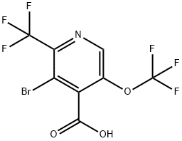 3-Bromo-5-(trifluoromethoxy)-2-(trifluoromethyl)pyridine-4-carboxylic acid Structure