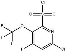 6-Chloro-4-fluoro-3-(trifluoromethoxy)pyridine-2-sulfonyl chloride Structure