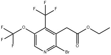 Ethyl 2-bromo-5-(trifluoromethoxy)-4-(trifluoromethyl)pyridine-3-acetate Structure