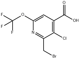 2-(Bromomethyl)-3-chloro-6-(trifluoromethoxy)pyridine-4-carboxylic acid Structure