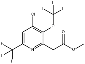 Methyl 4-chloro-3-(trifluoromethoxy)-6-(trifluoromethyl)pyridine-2-acetate 구조식 이미지