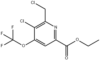 Ethyl 3-chloro-2-(chloromethyl)-4-(trifluoromethoxy)pyridine-6-carboxylate Structure