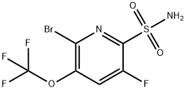 2-Bromo-5-fluoro-3-(trifluoromethoxy)pyridine-6-sulfonamide Structure