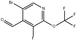 5-Bromo-3-fluoro-2-(trifluoromethoxy)pyridine-4-carboxaldehyde Structure