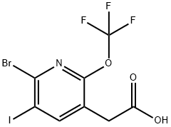 2-Bromo-3-iodo-6-(trifluoromethoxy)pyridine-5-acetic acid Structure