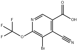 3-Bromo-4-cyano-2-(trifluoromethoxy)pyridine-5-carboxylic acid Structure