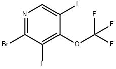 2-Bromo-3,5-diiodo-4-(trifluoromethoxy)pyridine Structure