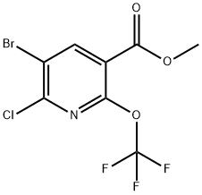 Methyl 3-bromo-2-chloro-6-(trifluoromethoxy)pyridine-5-carboxylate Structure