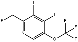 3,4-Diiodo-2-(fluoromethyl)-5-(trifluoromethoxy)pyridine Structure