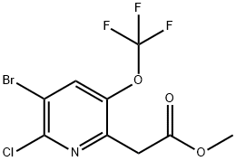 Methyl 3-bromo-2-chloro-5-(trifluoromethoxy)pyridine-6-acetate Structure