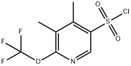 3,4-Dimethyl-2-(trifluoromethoxy)pyridine-5-sulfonyl chloride Structure