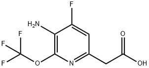 3-Amino-4-fluoro-2-(trifluoromethoxy)pyridine-6-acetic acid Structure