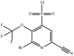 2-Bromo-6-cyano-3-(trifluoromethoxy)pyridine-4-sulfonyl chloride Structure