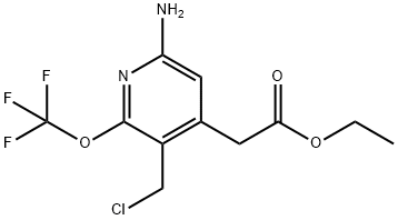 Ethyl 6-amino-3-(chloromethyl)-2-(trifluoromethoxy)pyridine-4-acetate Structure