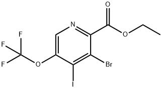 Ethyl 3-bromo-4-iodo-5-(trifluoromethoxy)pyridine-2-carboxylate Structure