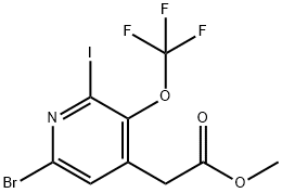 Methyl 6-bromo-2-iodo-3-(trifluoromethoxy)pyridine-4-acetate Structure