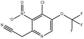 4-Chloro-3-nitro-5-(trifluoromethoxy)pyridine-2-acetonitrile Structure