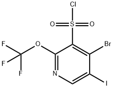 4-Bromo-5-iodo-2-(trifluoromethoxy)pyridine-3-sulfonyl chloride Structure