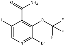 2-Bromo-5-iodo-3-(trifluoromethoxy)pyridine-4-carboxamide Structure