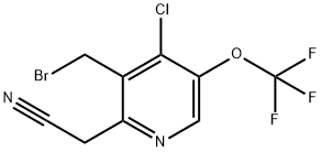 3-(Bromomethyl)-4-chloro-5-(trifluoromethoxy)pyridine-2-acetonitrile Structure