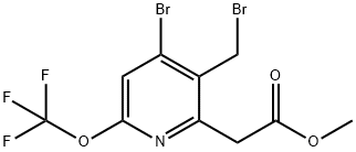 Methyl 4-bromo-3-(bromomethyl)-6-(trifluoromethoxy)pyridine-2-acetate Structure