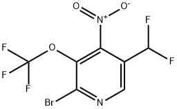 2-Bromo-5-(difluoromethyl)-4-nitro-3-(trifluoromethoxy)pyridine Structure