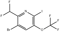 3-Bromo-2-(difluoromethyl)-6-iodo-5-(trifluoromethoxy)pyridine Structure