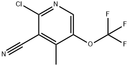 2-Chloro-3-cyano-4-methyl-5-(trifluoromethoxy)pyridine Structure