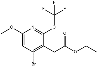 Ethyl 4-bromo-6-methoxy-2-(trifluoromethoxy)pyridine-3-acetate Structure