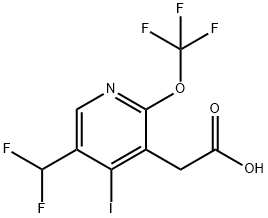 5-(Difluoromethyl)-4-iodo-2-(trifluoromethoxy)pyridine-3-acetic acid Structure