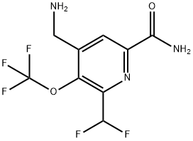 4-(Aminomethyl)-2-(difluoromethyl)-3-(trifluoromethoxy)pyridine-6-carboxamide Structure