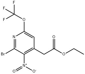 Ethyl 2-bromo-3-nitro-6-(trifluoromethoxy)pyridine-4-acetate Structure