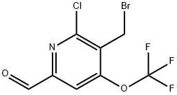 3-(Bromomethyl)-2-chloro-4-(trifluoromethoxy)pyridine-6-carboxaldehyde Structure